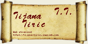 Tijana Tirić vizit kartica